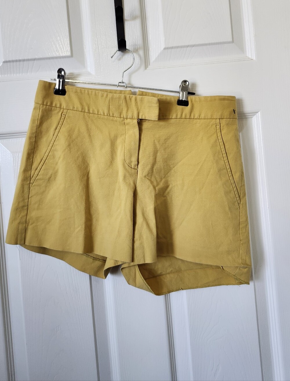 Theory Women's Mustard Yellow High-Waist Tailored Shorts